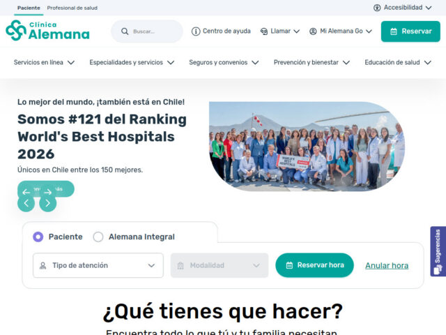Sitio Web Clínica Alemana